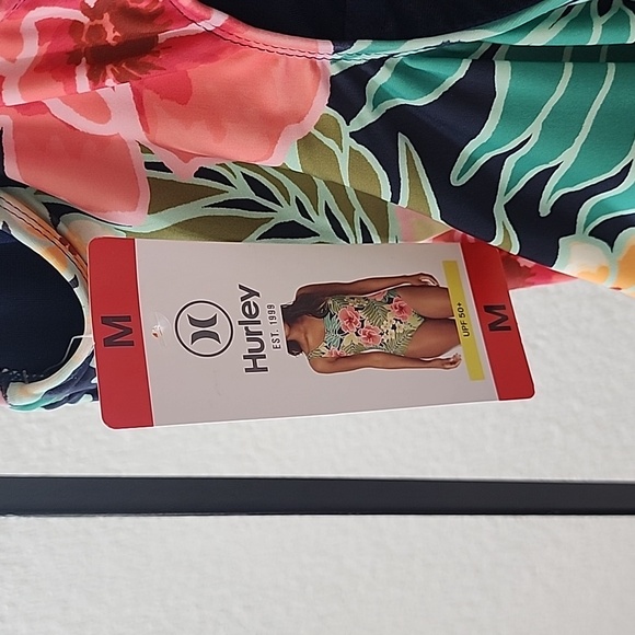 NWT Hurley Women's Swim Suit one-piece floral print Medium - Picture 5 of 6